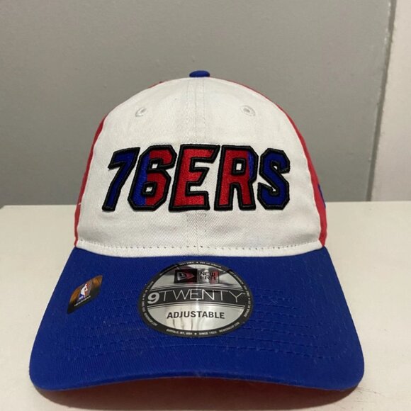 NEW Philadelphia 76ers New Era 9Twenty Strap-Back Tri-Color Hat Cap Sixers Logo - Picture 2 of 6